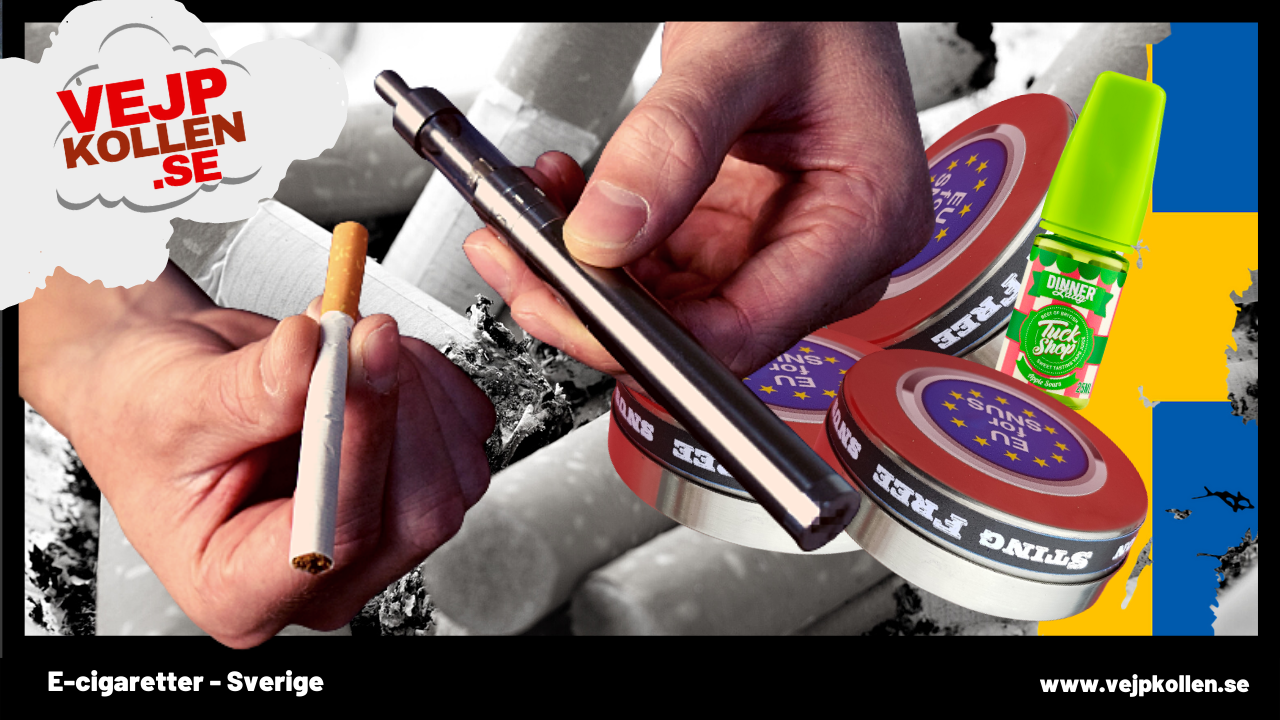 Lagstiftning som gäller e-cigg, snus, nikotinpåsar och cigaretter.