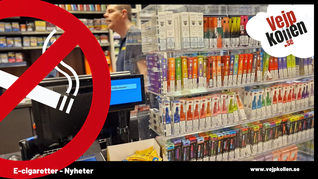 Not an uncommon sight - shops are fronting e-cigs - and now cigarette sales are declining in favour of e-cigs. snus and nicotine pouches.